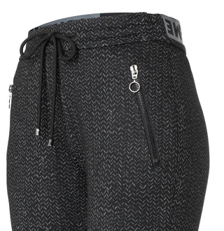 MAC EASY Damen Schlupfhose - Midnight Herringbone Grey - 2710-00-0107L-966B
