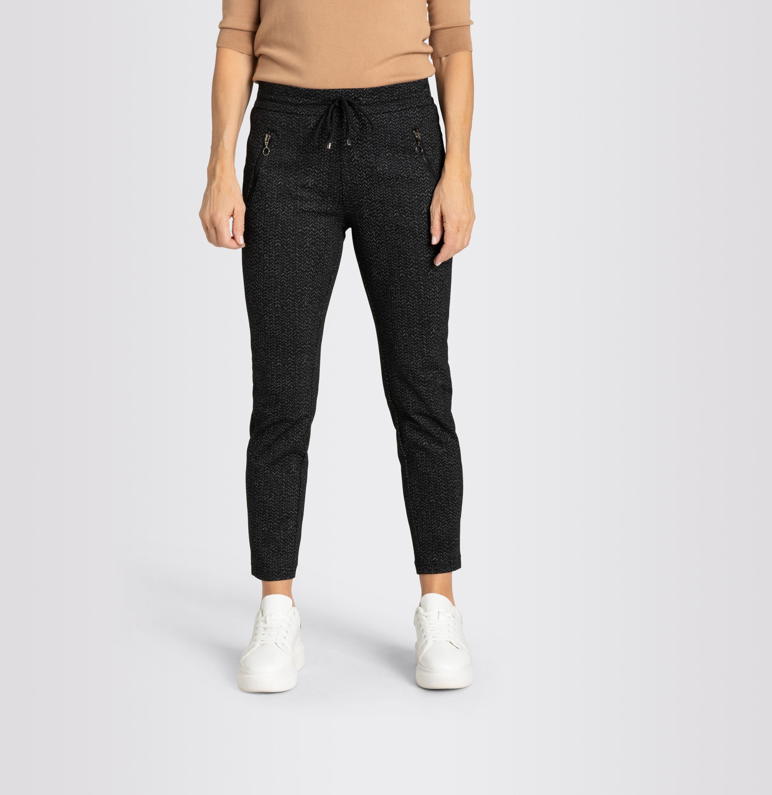 MAC EASY Damen Schlupfhose - Midnight Herringbone Grey - 2710-00-0107L-966B von MAC