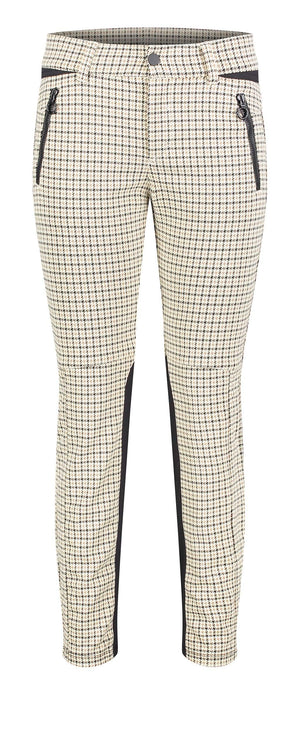 MAC VISION PANTS Schlupfhose - Creamy Houndstooth Beige - 5255-00-0172-201K