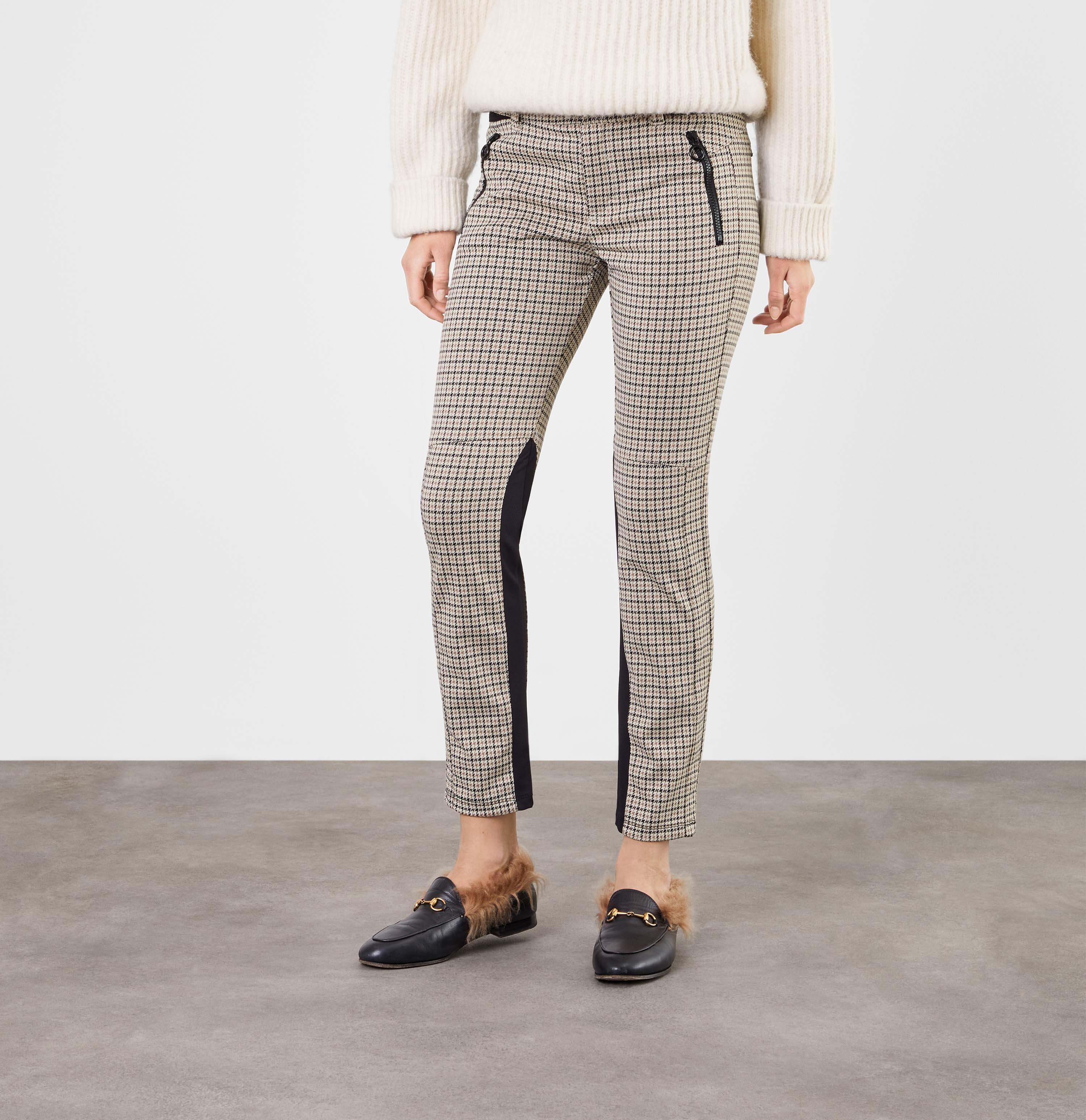 MAC VISION PANTS Schlupfhose - Creamy Houndstooth Beige - 5255-00-0172-201K von MAC