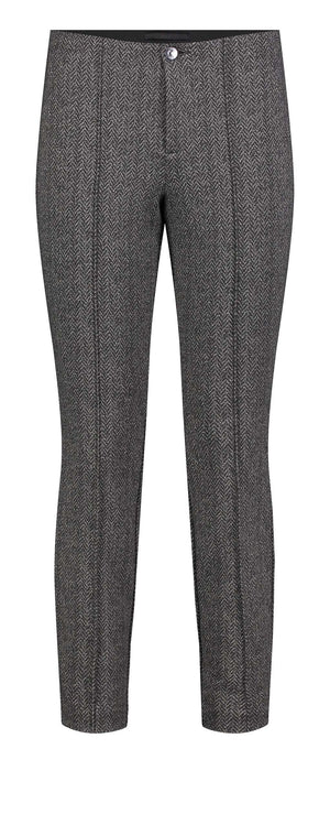 MAC ANNA elegante Hose - Midnight Herringbone Grey - 5276-00-0126-078F