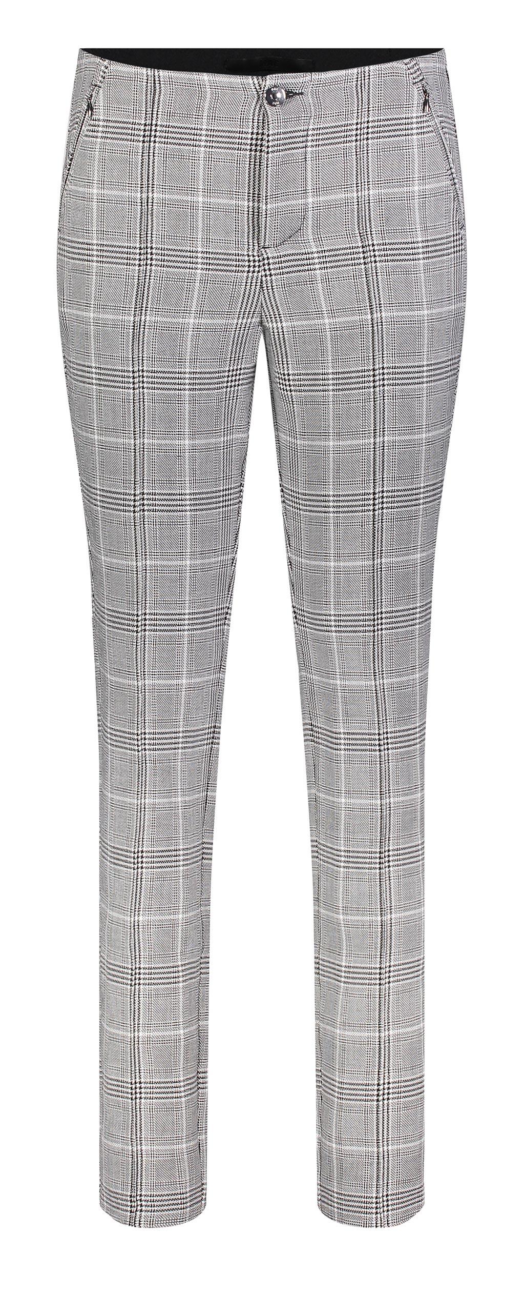 MAC ANNA Elegante Hose - Silver Gridlight Check - 5293-00-0188-054K