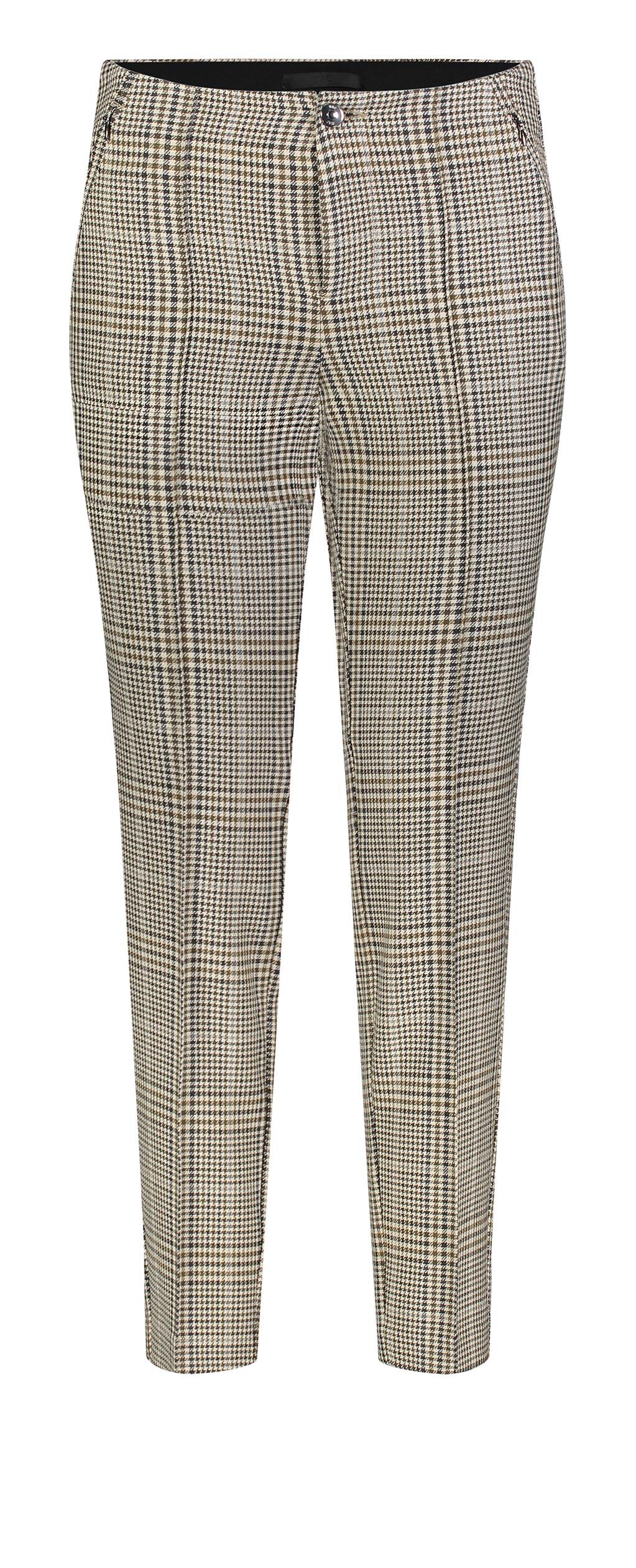 MAC ANNA elegante Hose - Warm Sand Plaid - 5293-00-0188-227K
