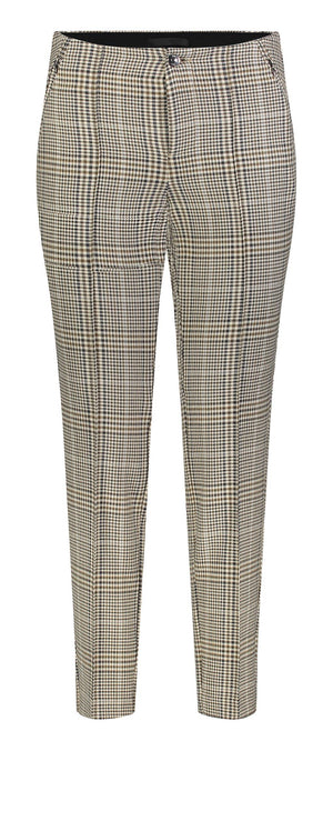 MAC ANNA elegante Hose - Warm Sand Plaid - 5293-00-0188-227K