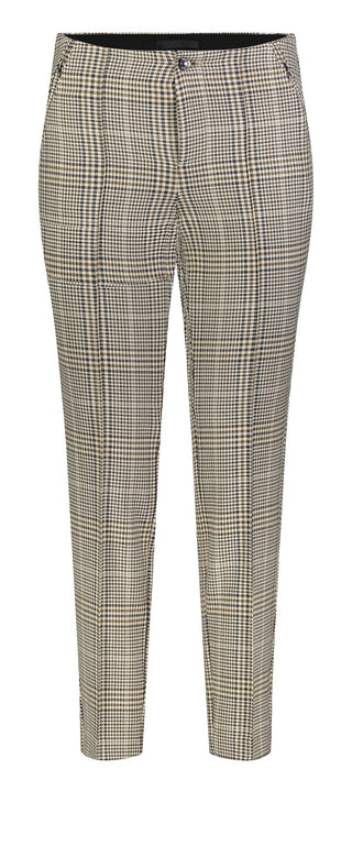 MAC ANNA elegante Hose - Warm Sand Plaid - 5293-00-0188-227K
