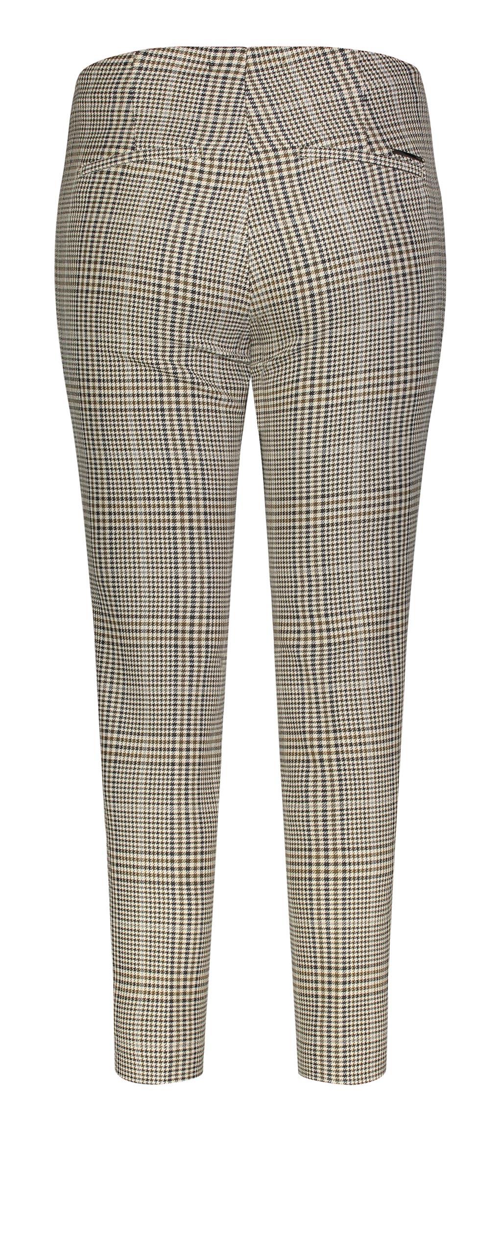 MAC ANNA elegante Hose - Warm Sand Plaid - 5293-00-0188-227K