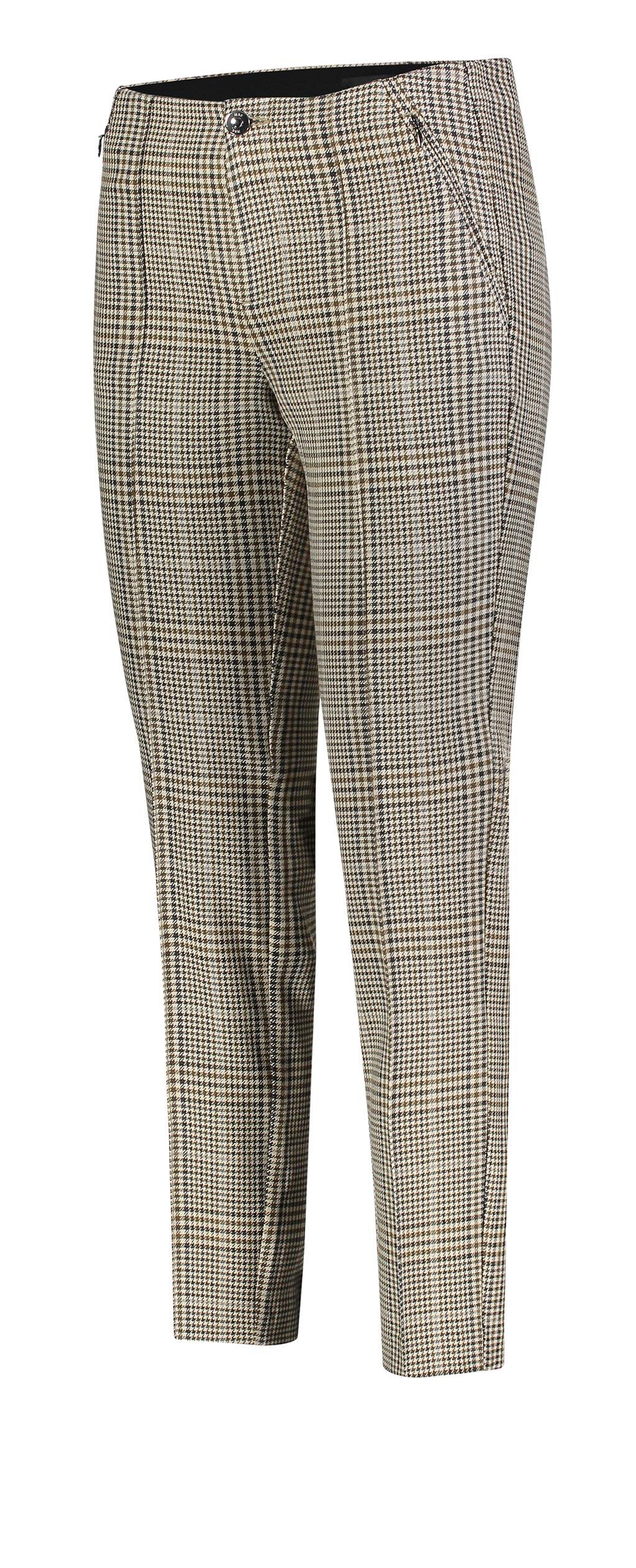 MAC ANNA elegante Hose - Warm Sand Plaid - 5293-00-0188-227K von MAC