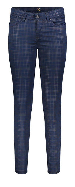 MAC DREAM SKINNY Five Pocket - Midnight Tartan Blue - 5402-00-0355-197B