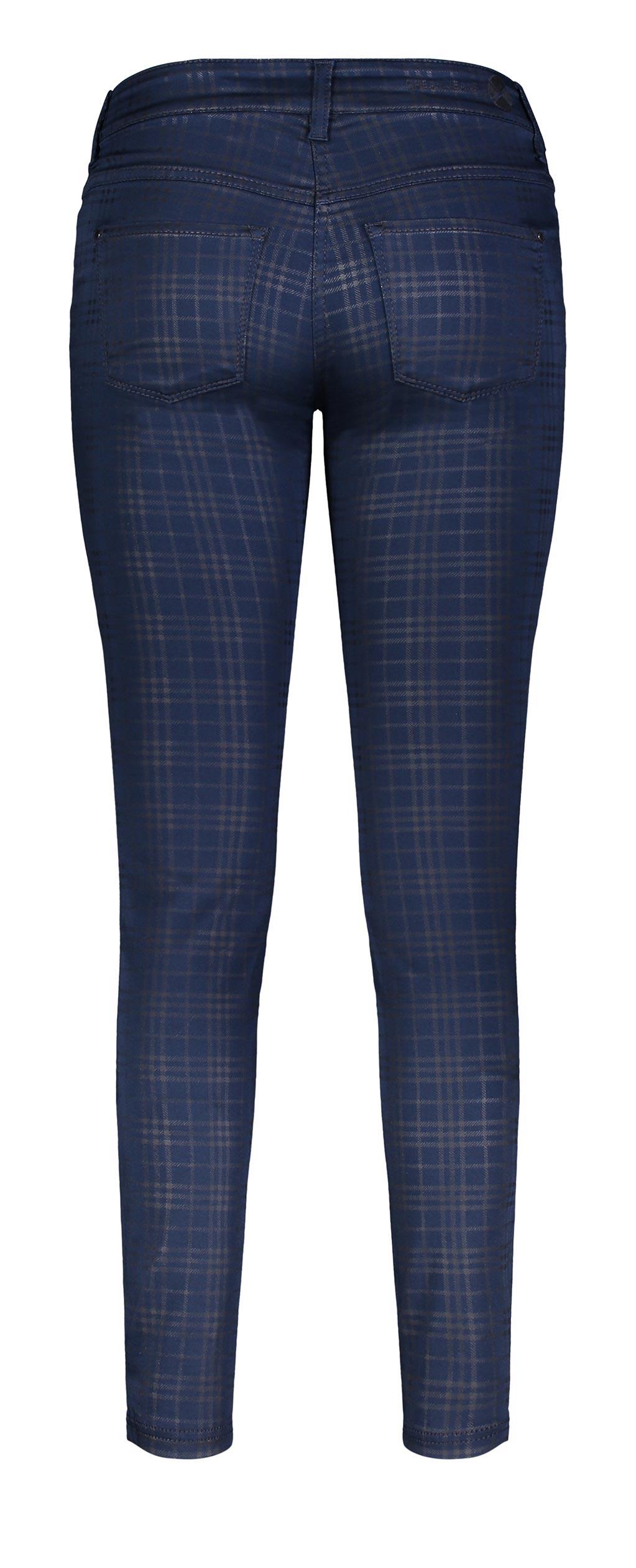 MAC DREAM SKINNY Five Pocket - Midnight Tartan Blue - 5402-00-0355-197B