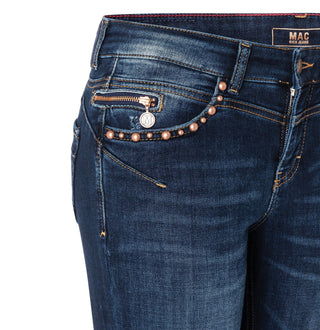 MAC Rich Slim Jeans - Indigo Sunwashed Blue - 5749-91-0389-D873