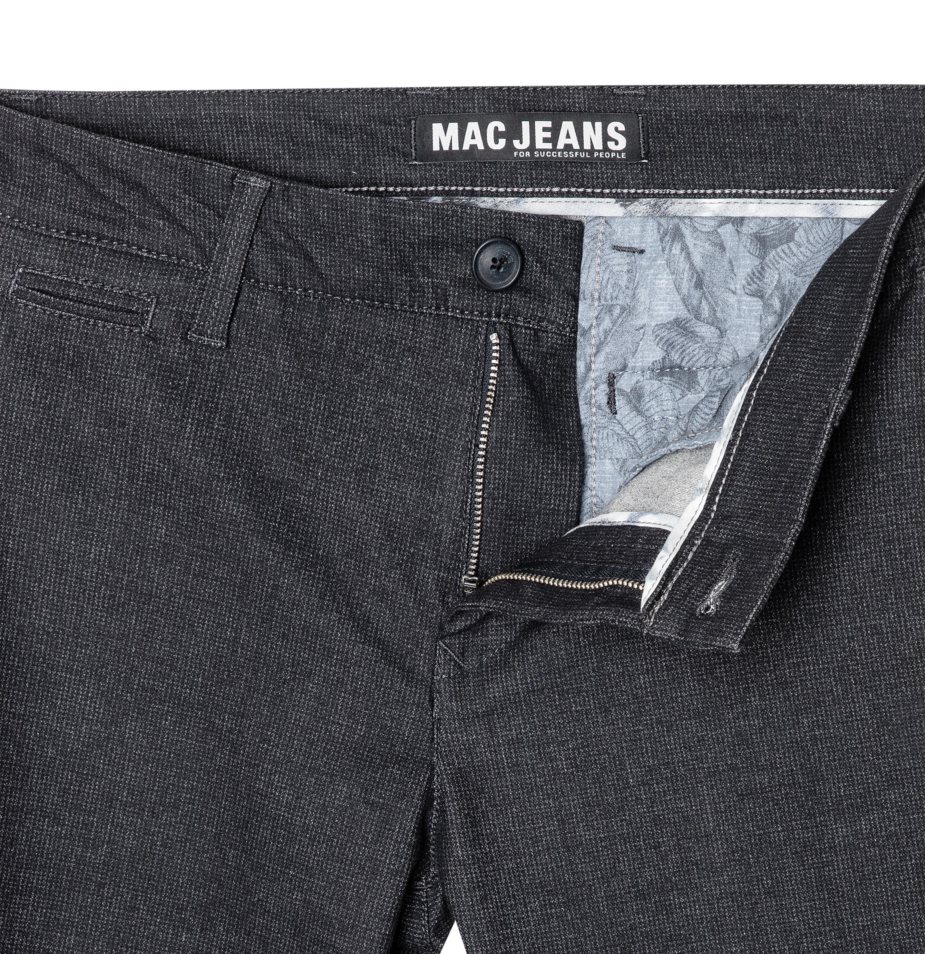 MAC LENNOX Chino - Midnight Herringbone Grey - 6332-01-0634L-193P von MAC