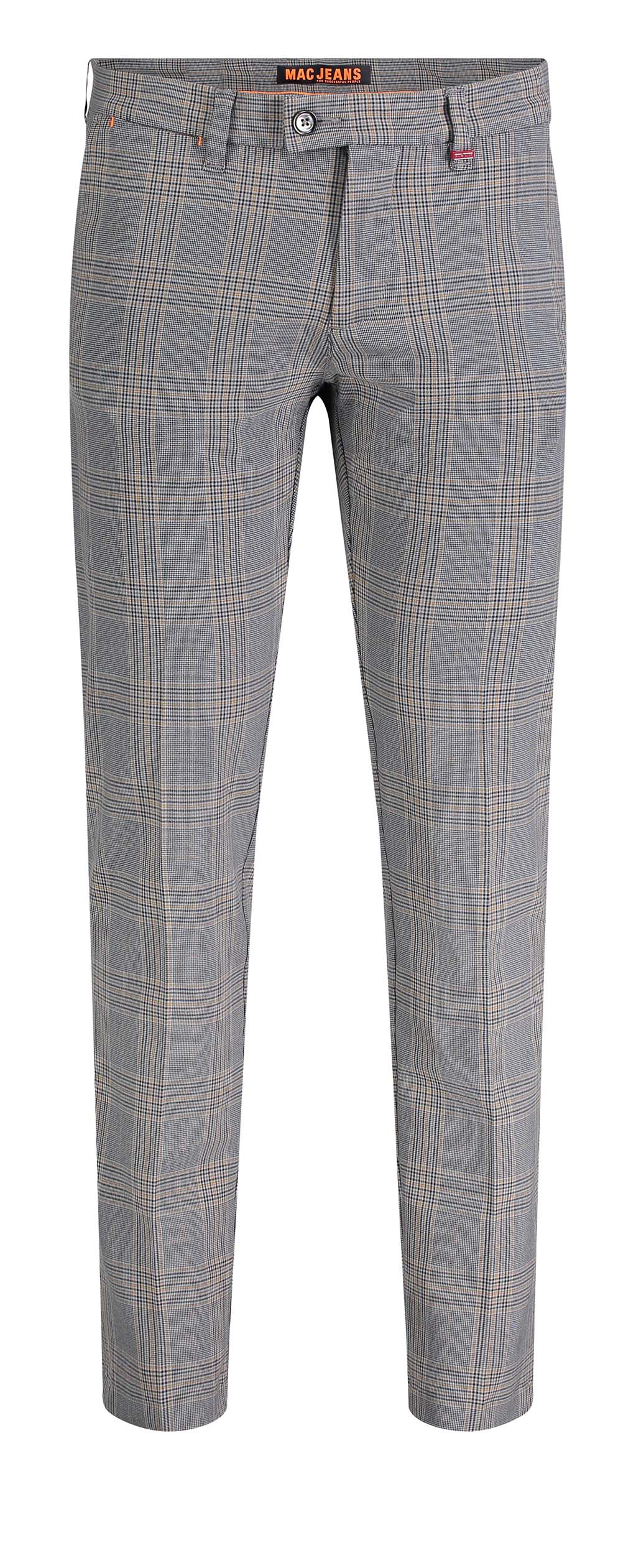 MAC LENNOX CARBONIUM BI-STRETCH Chinchilla Fog Check Chinohose - 6344-00-0704L-238K
