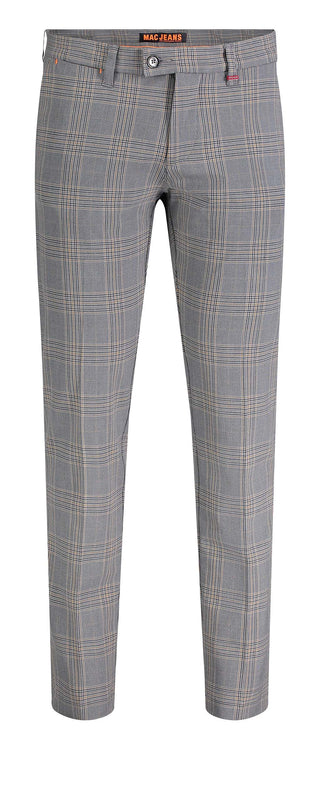 MAC LENNOX CARBONIUM BI-STRETCH Chinchilla Fog Check Chinohose - 6344-00-0704L-238K