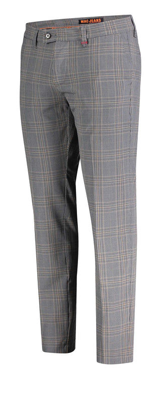MAC LENNOX CARBONIUM BI-STRETCH Chinchilla Fog Check Chinohose - 6344-00-0704L-238K