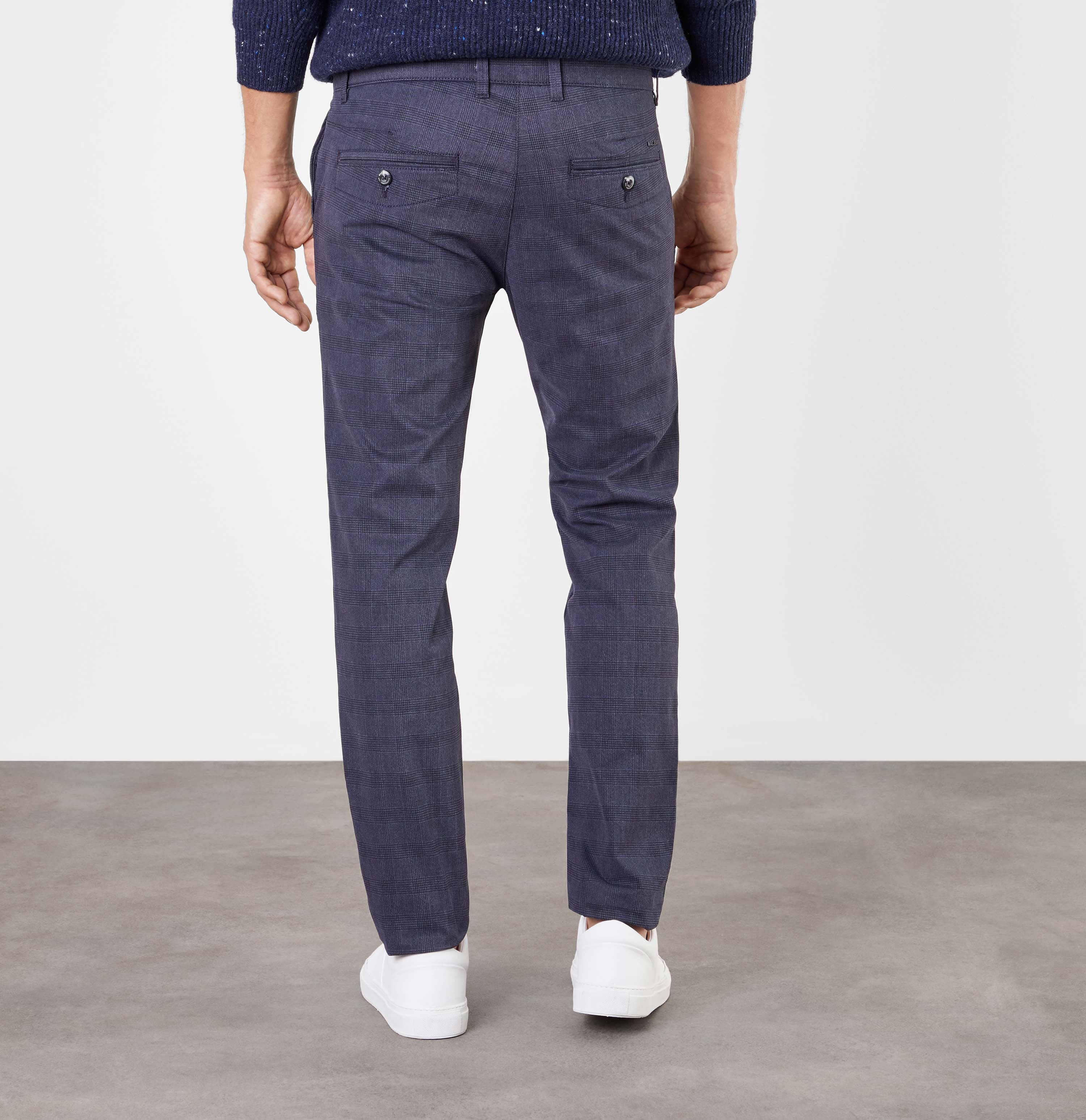 MAC LENNOX Chino - Midnight Grid Blue - 6365-00-0678L-196K von MAC