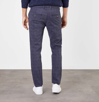 MAC LENNOX Chino - Midnight Grid Blue - 6365-00-0678L-196K