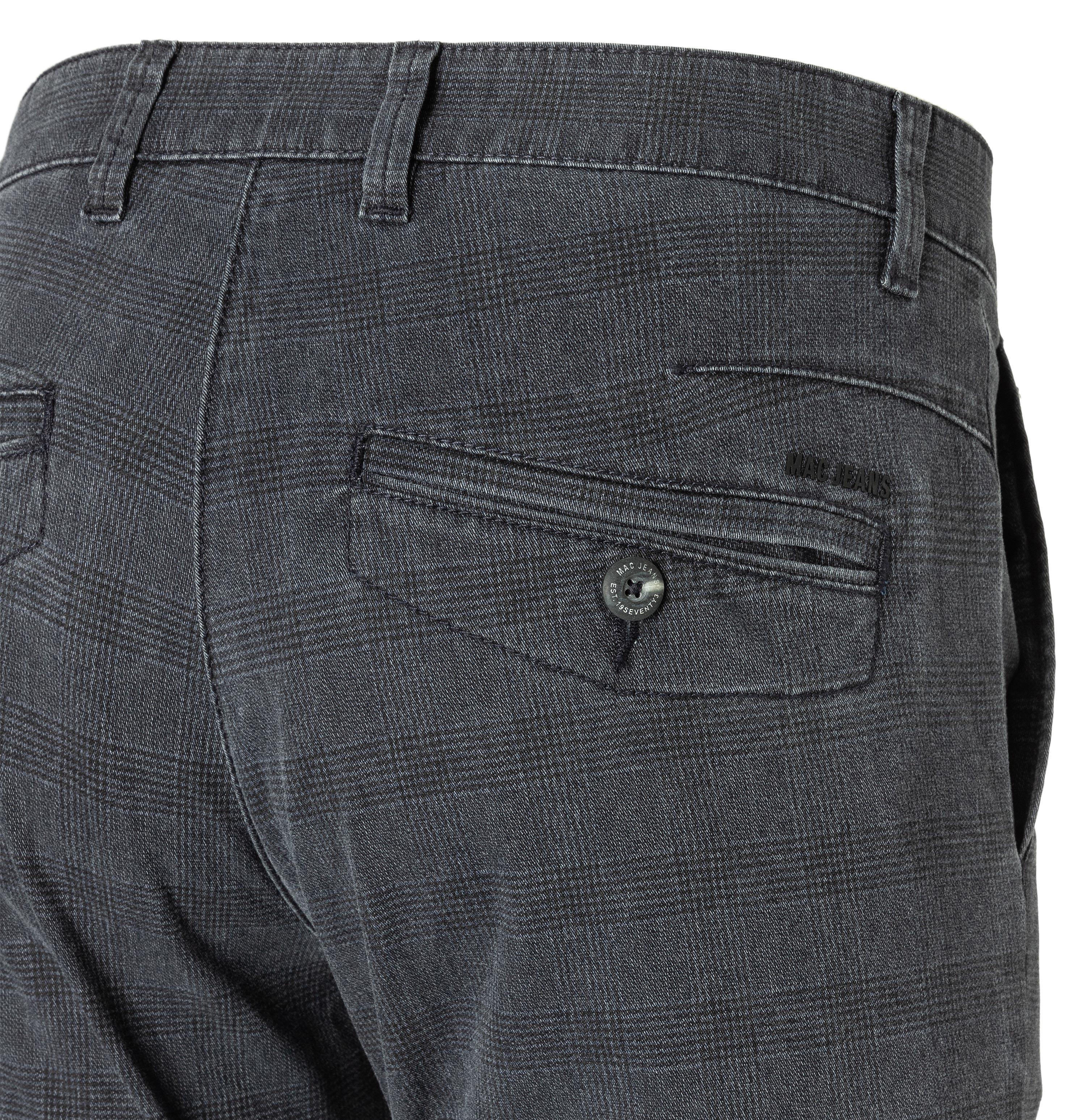 MAC LENNOX Printed Gabardine - Midnight Check Charcoal - 6365-00-0689L-196K von MAC