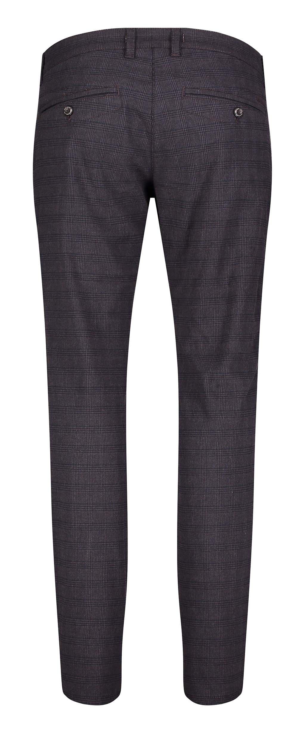 MAC LENNOX Chinohose - Espresso Slate Check - 6365-00-0751L-290K