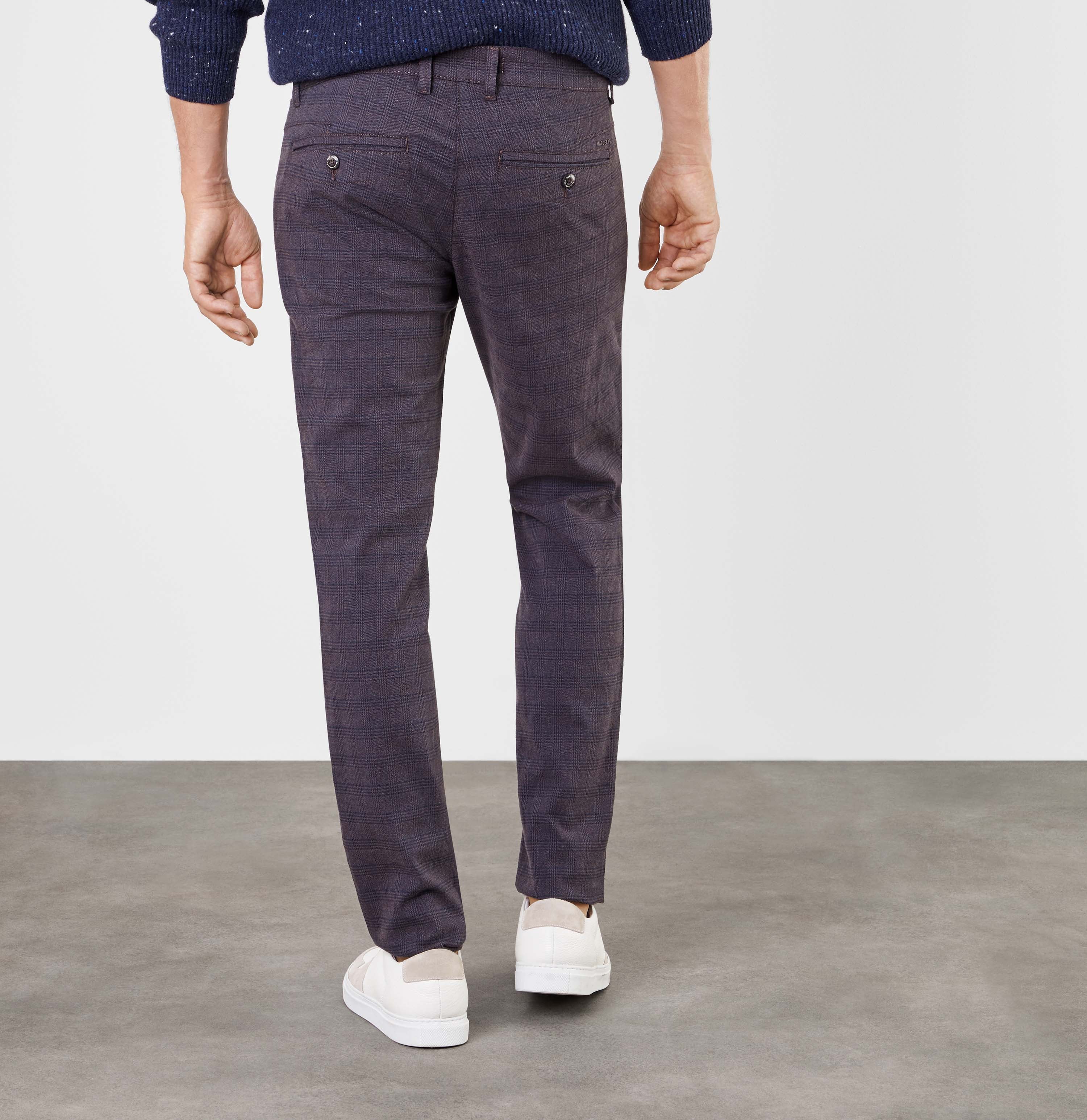 MAC LENNOX Chinohose - Espresso Slate Check - 6365-00-0751L-290K von MAC