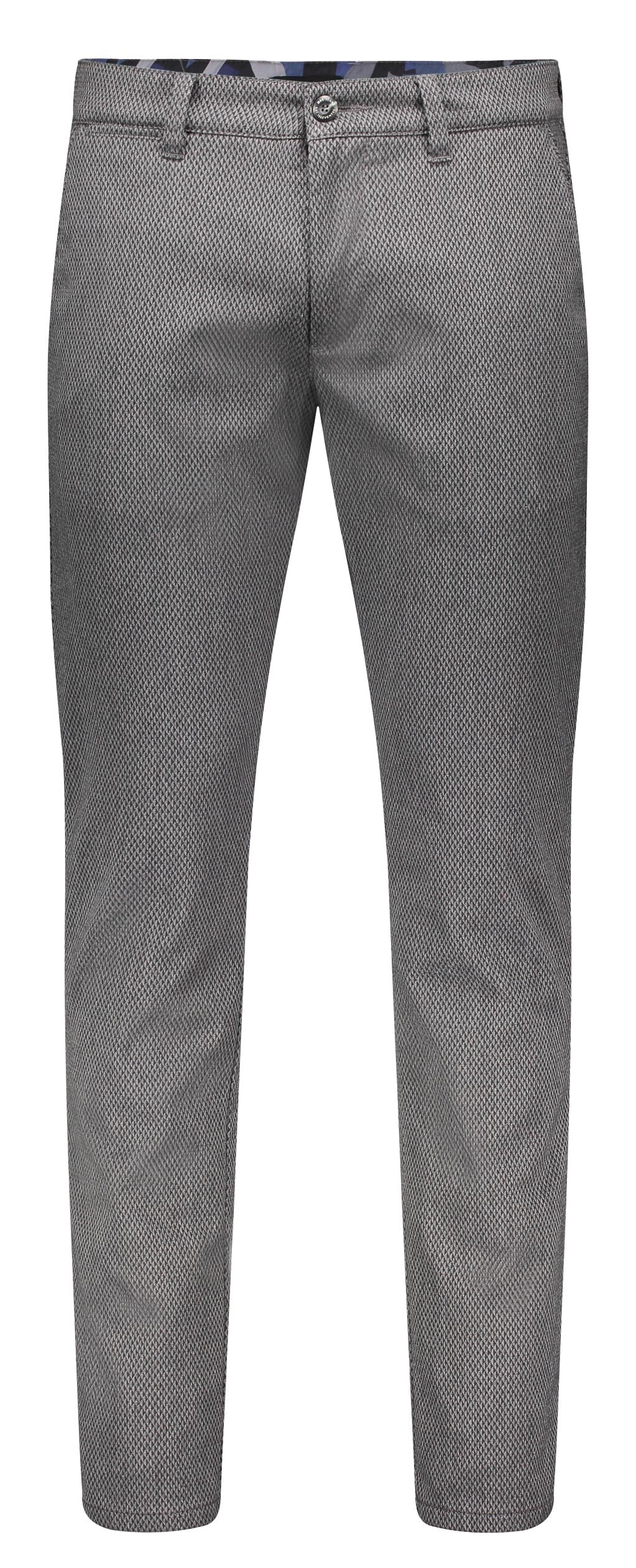 MAC LENNOX Chino - Ashen Houndstooth Grey - 6365-90-0632L-060H