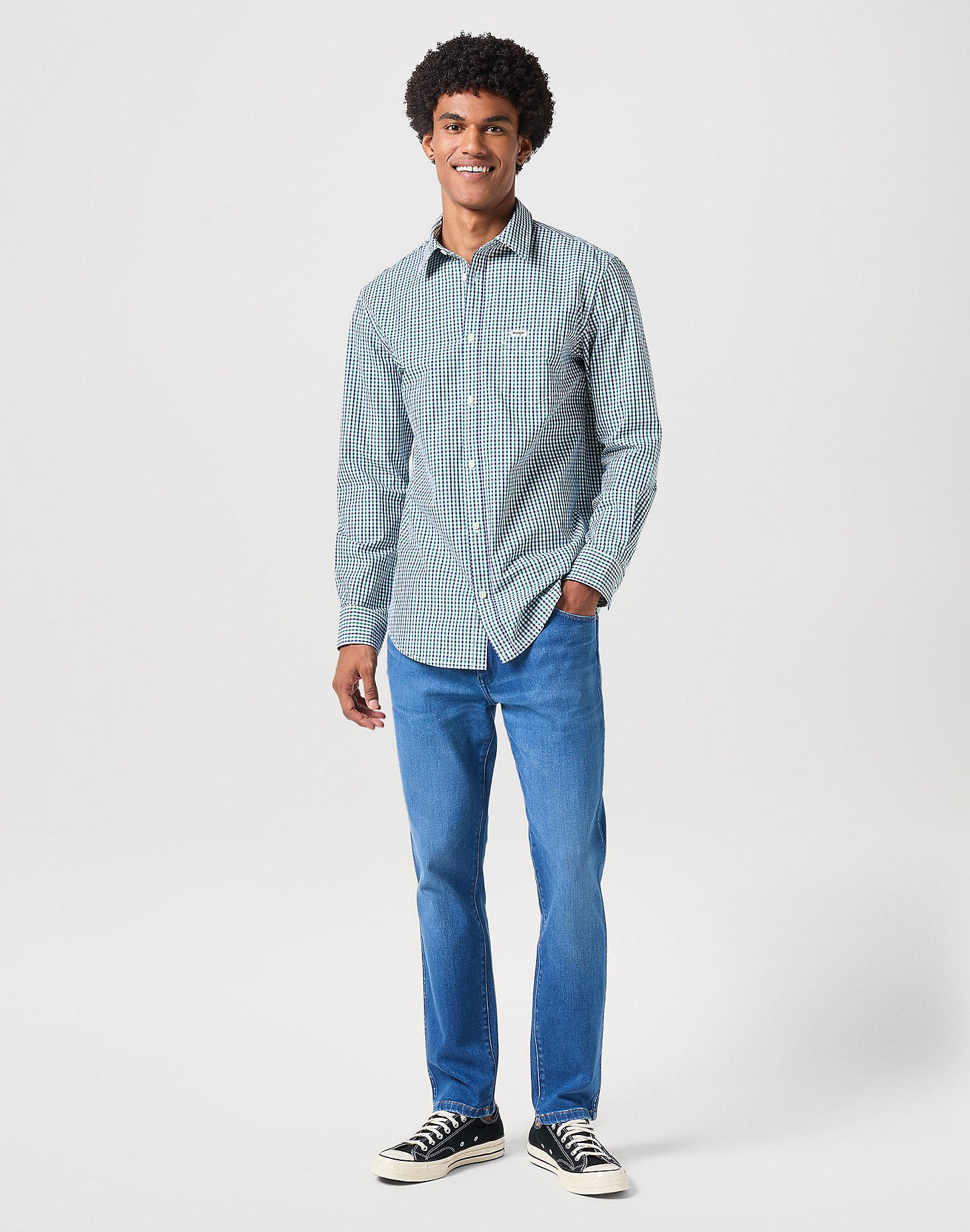 WRANGLER Larston Jeans - Ocean Harbor Blue - 112350841 von Wrangler