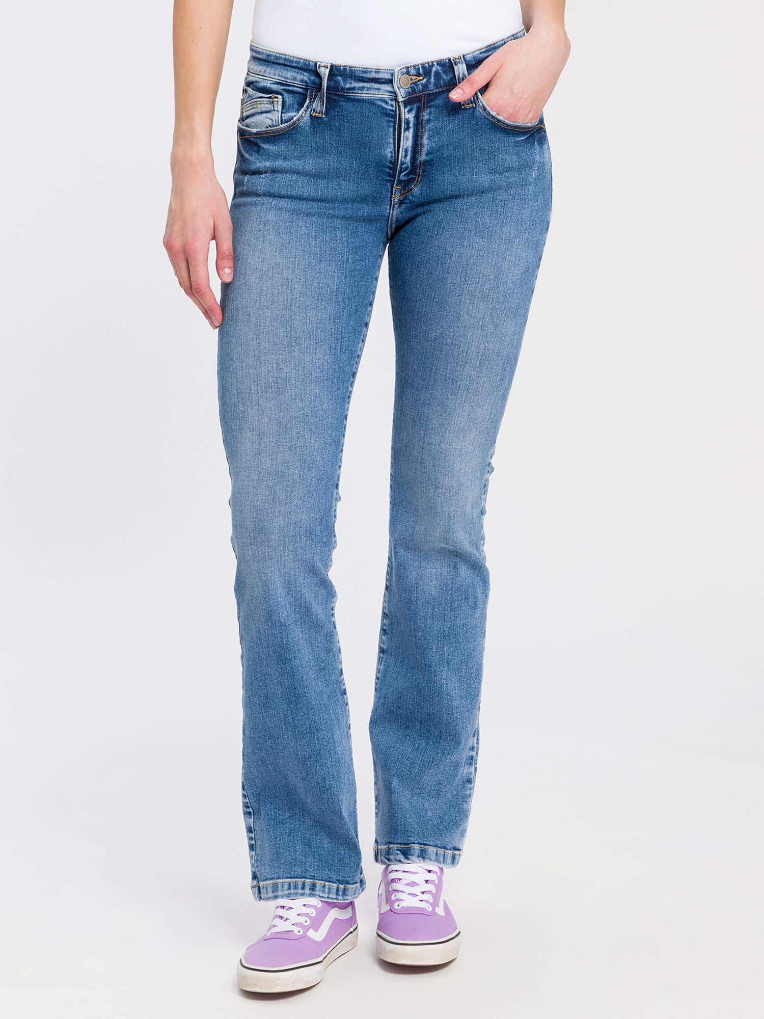 CROSS JEANS Lauren Bootcut Jeans - Coastal Fog Blue - H485-020