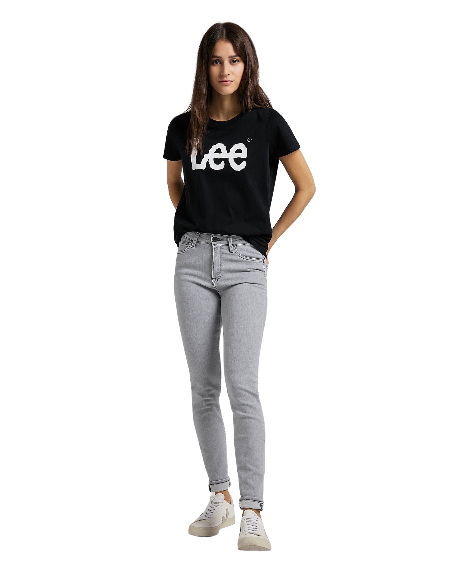LEE LOGO TEE Kurzarm T-Shirt - Midnight Ink Black - 112109467