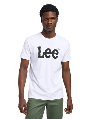 LEE WOBBLY LOGO TEE Kurzarm T-Shirt - Bright Chalk White - 112116123