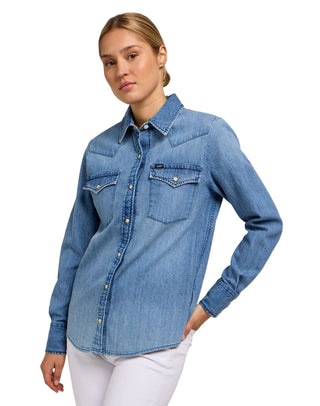 LEE REGULAR WESTERN Langarm Bluse Jeanshemd mt range - Cloudy Pacific Blue - 112350257