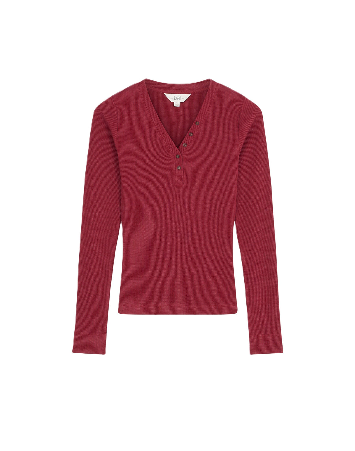 LEE LS WAFFLE HENLEY Langarm Pullover tibetan red 112385666 von LEE