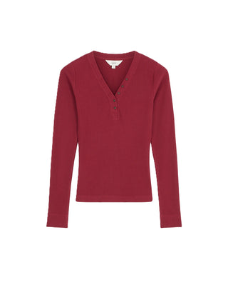 LEE LS WAFFLE HENLEY Langarm Pullover tibetan red 112385666