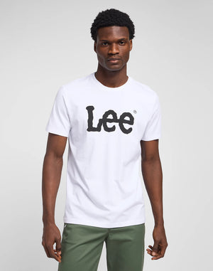 LEE WOBBLY LOGO TEE Kurzarm T-Shirt - Bright Chalk White - 112116123