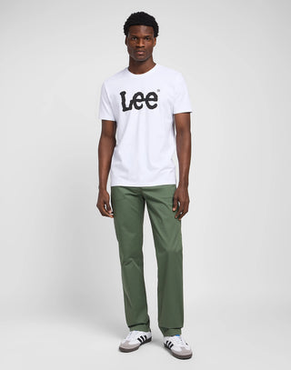 LEE WOBBLY LOGO TEE Kurzarm T-Shirt - Bright Chalk White - 112116123