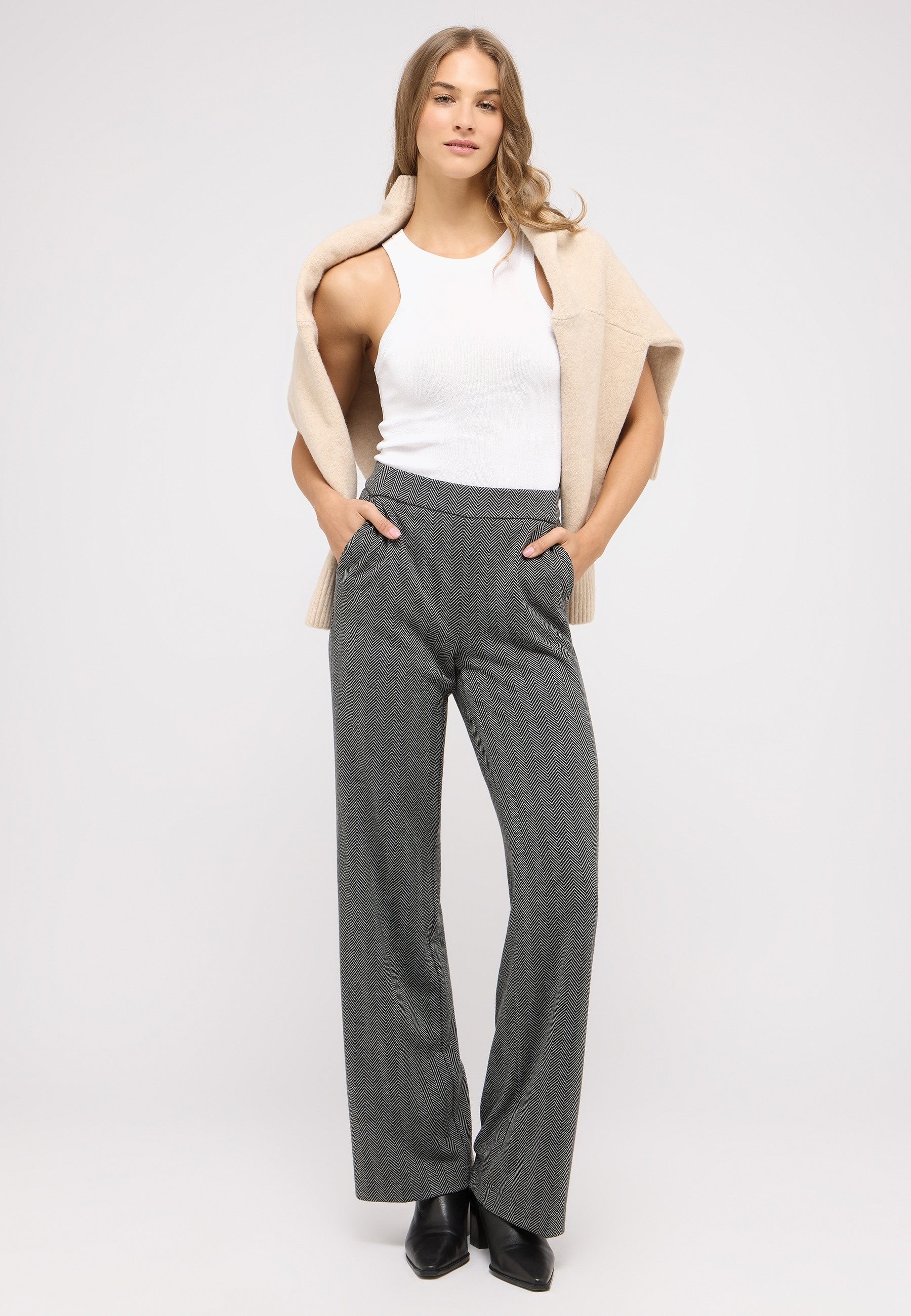 ANGELS JEANS Liz Easy Schlupfhose - Herringbone Grey - 618 2517.109 von Angels Jeans