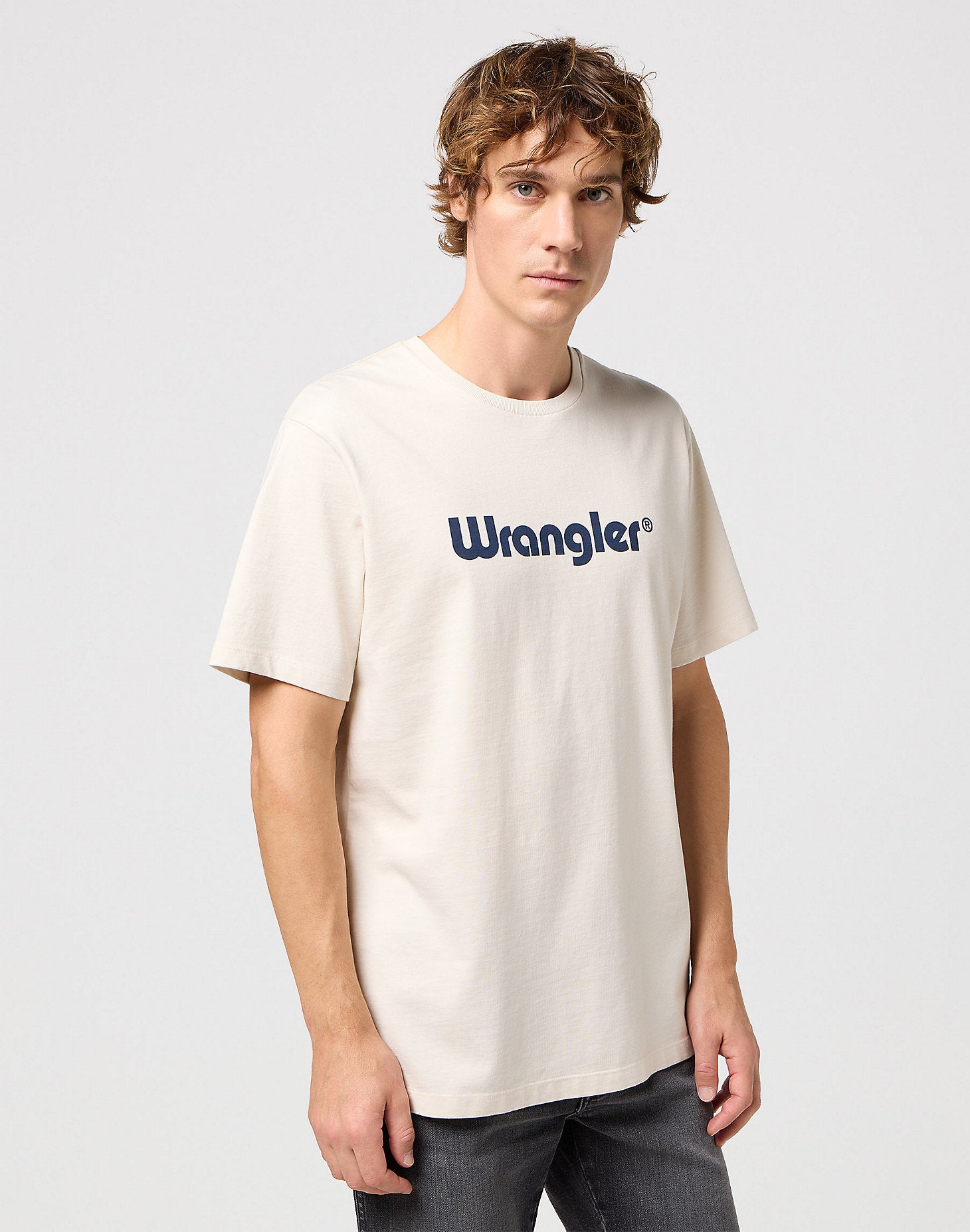 WRANGLER Logo Tee - Sandstone Cream T-Shirt - 112350523