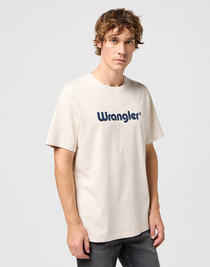 WRANGLER Logo Tee - Sandstone Cream T-Shirt - 112350523