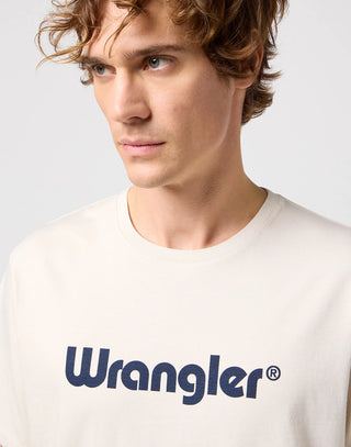 WRANGLER Logo Tee - Sandstone Cream T-Shirt - 112350523