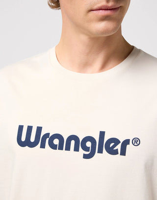 WRANGLER Logo Tee - Sandstone Cream T-Shirt - 112350523