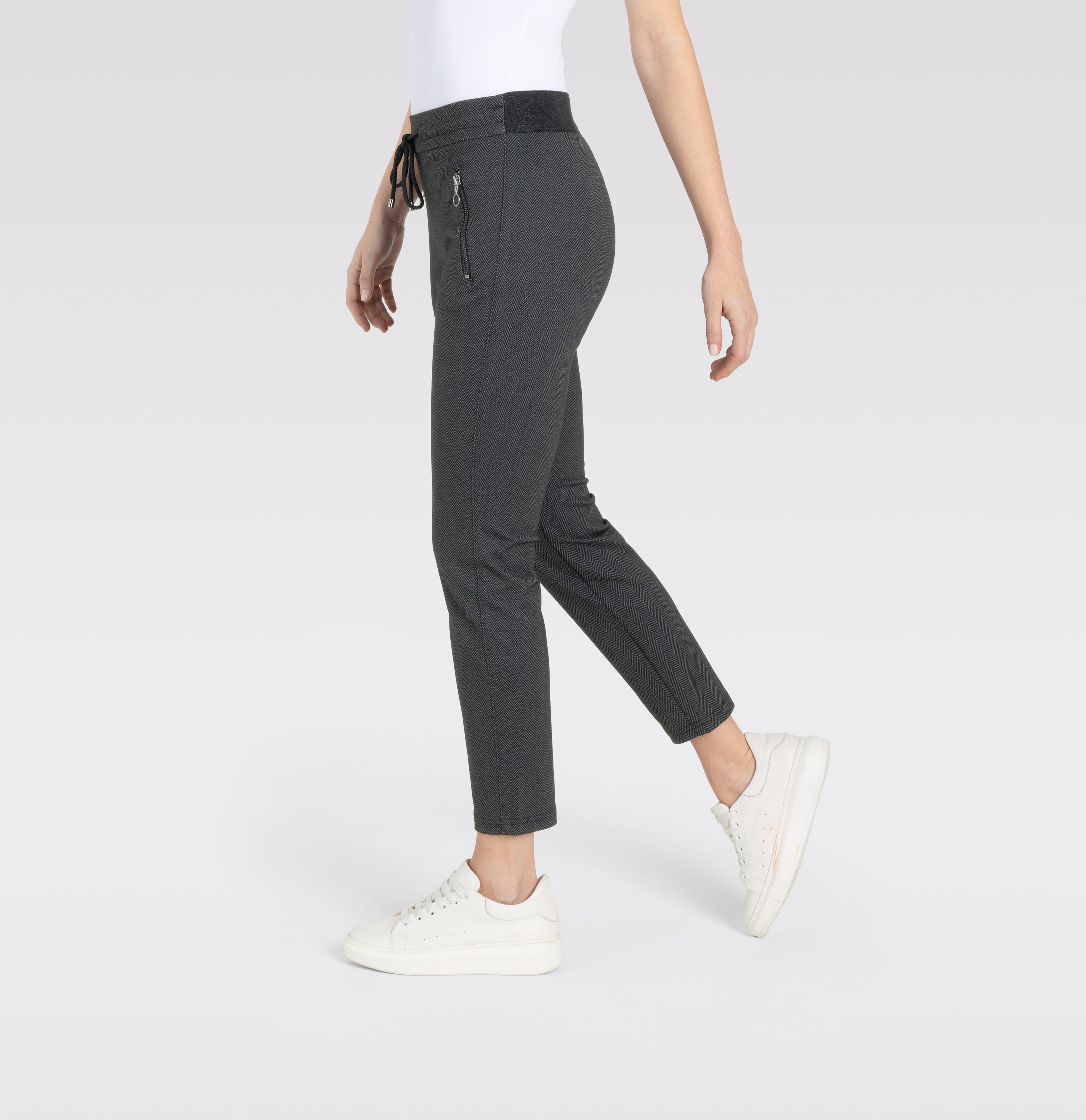 MAC Easy Jogpants - Midnight Herringbone Black - 2710-00-0107L-051Z von MAC