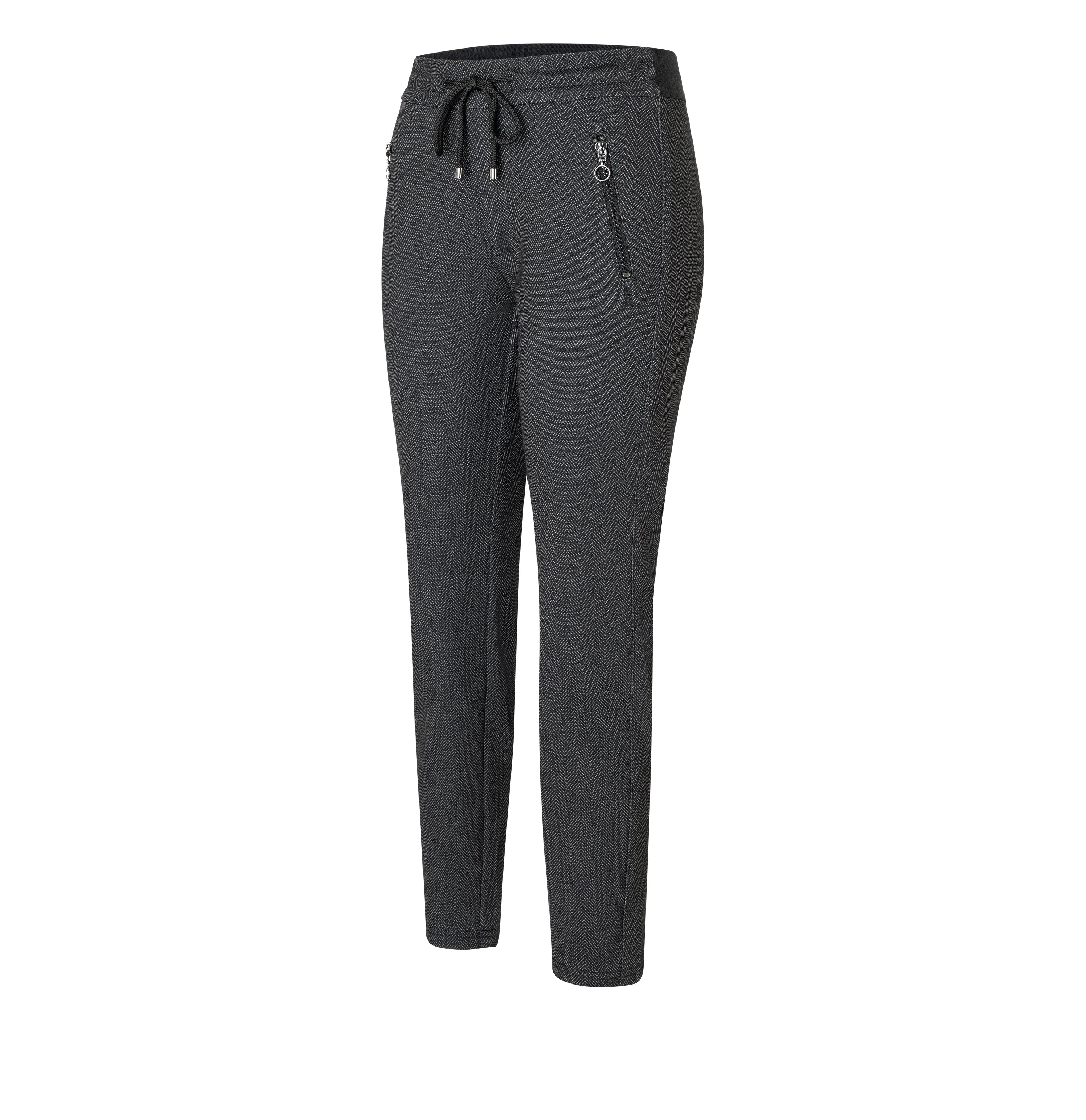 MAC Easy Jogpants - Midnight Herringbone Black - 2710-00-0107L-051Z von MAC