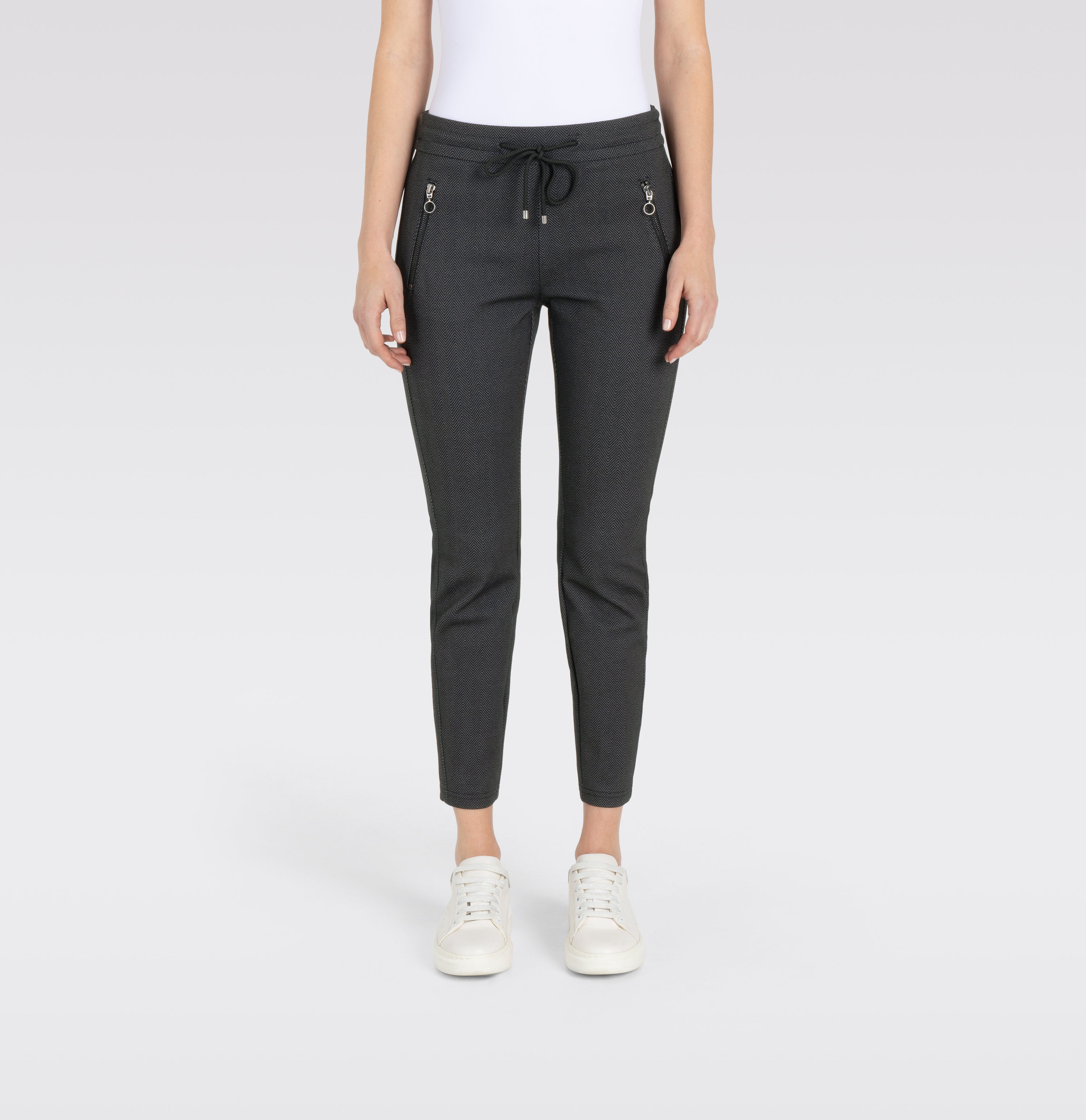 MAC Easy Jogpants - Midnight Herringbone Black - 2710-00-0107L-051Z von MAC