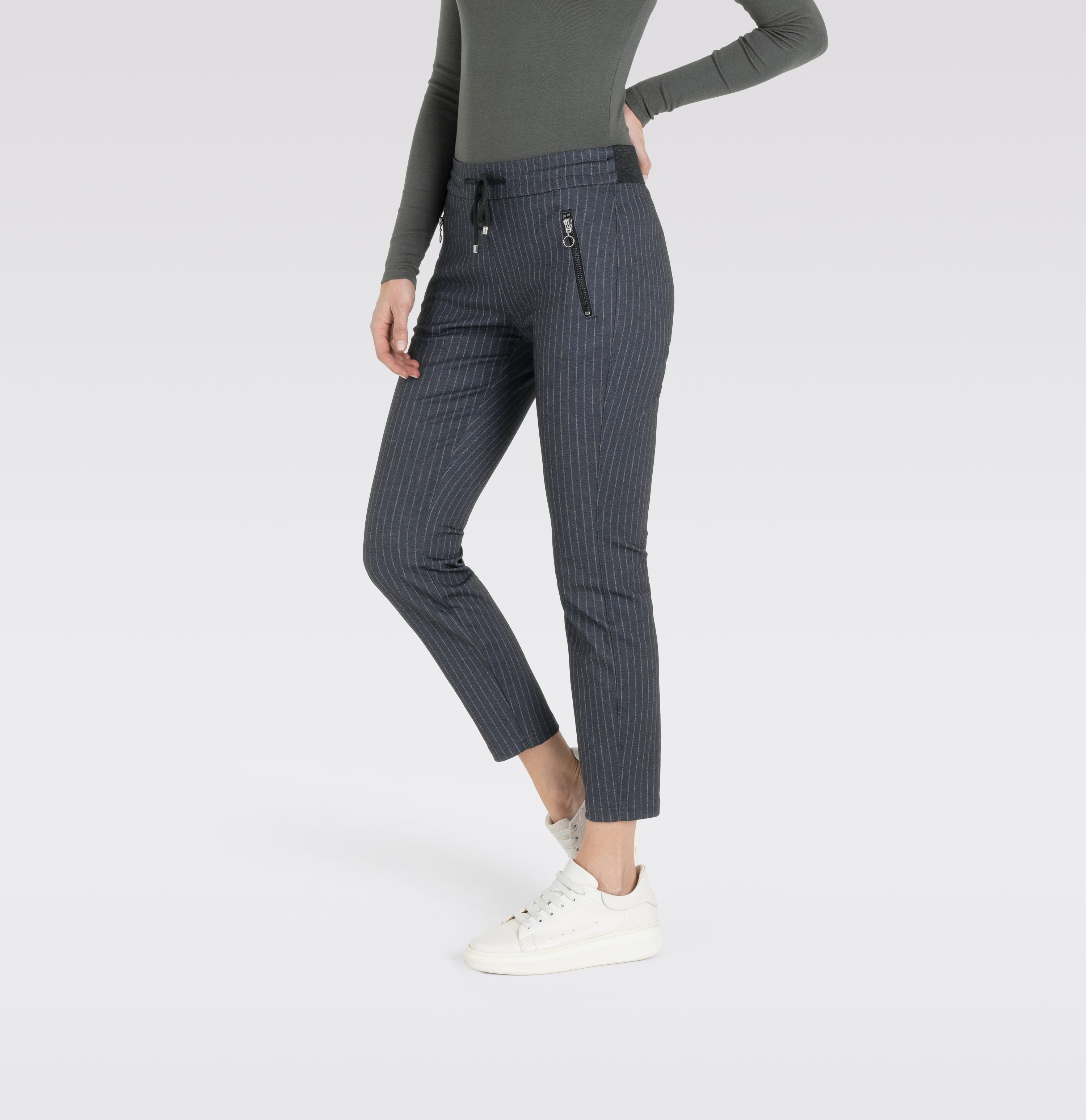 MAC Easy Jogpants - Midnight Teal Stripes - 2710-00-0107L-195S von MAC