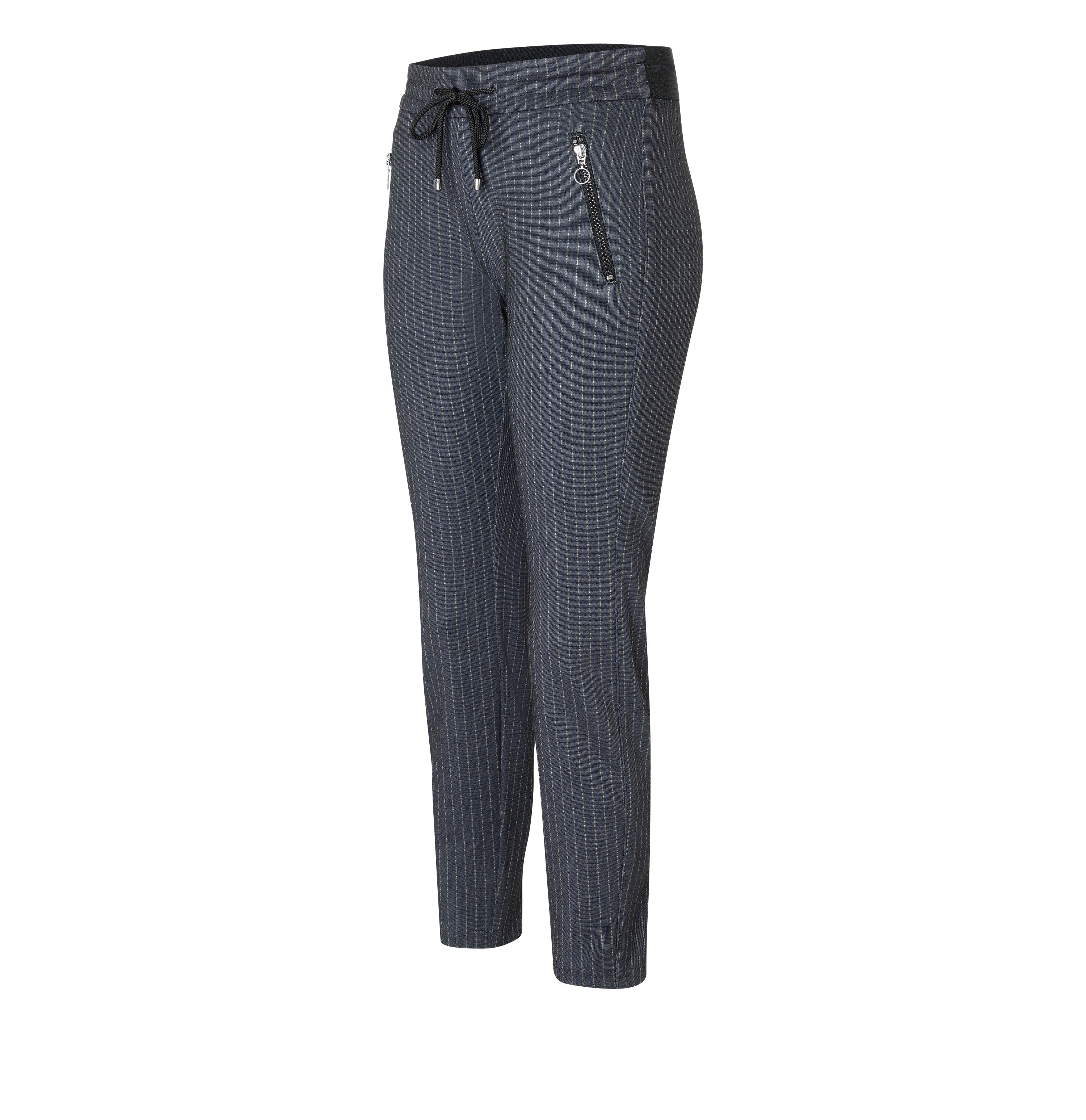 MAC Easy Jogpants - Midnight Teal Stripes - 2710-00-0107L-195S von MAC