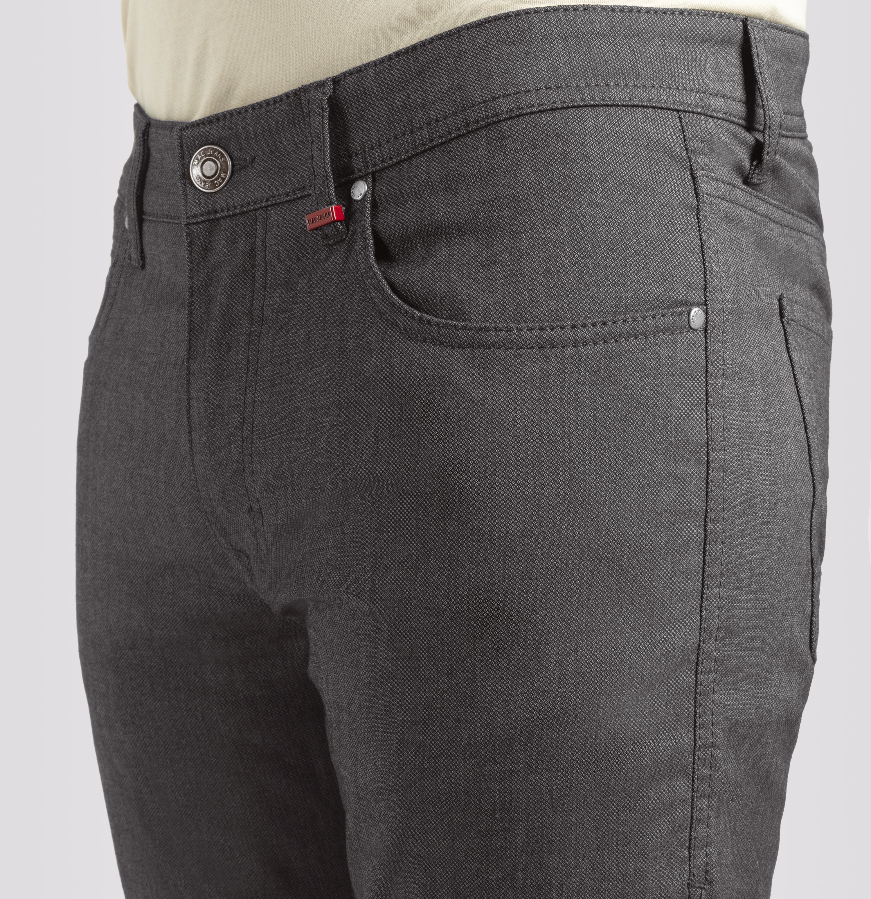 MAC ARNE flannel Five-Pocket - Stormy Charcoal - 0600-00-0733L-060 von MAC