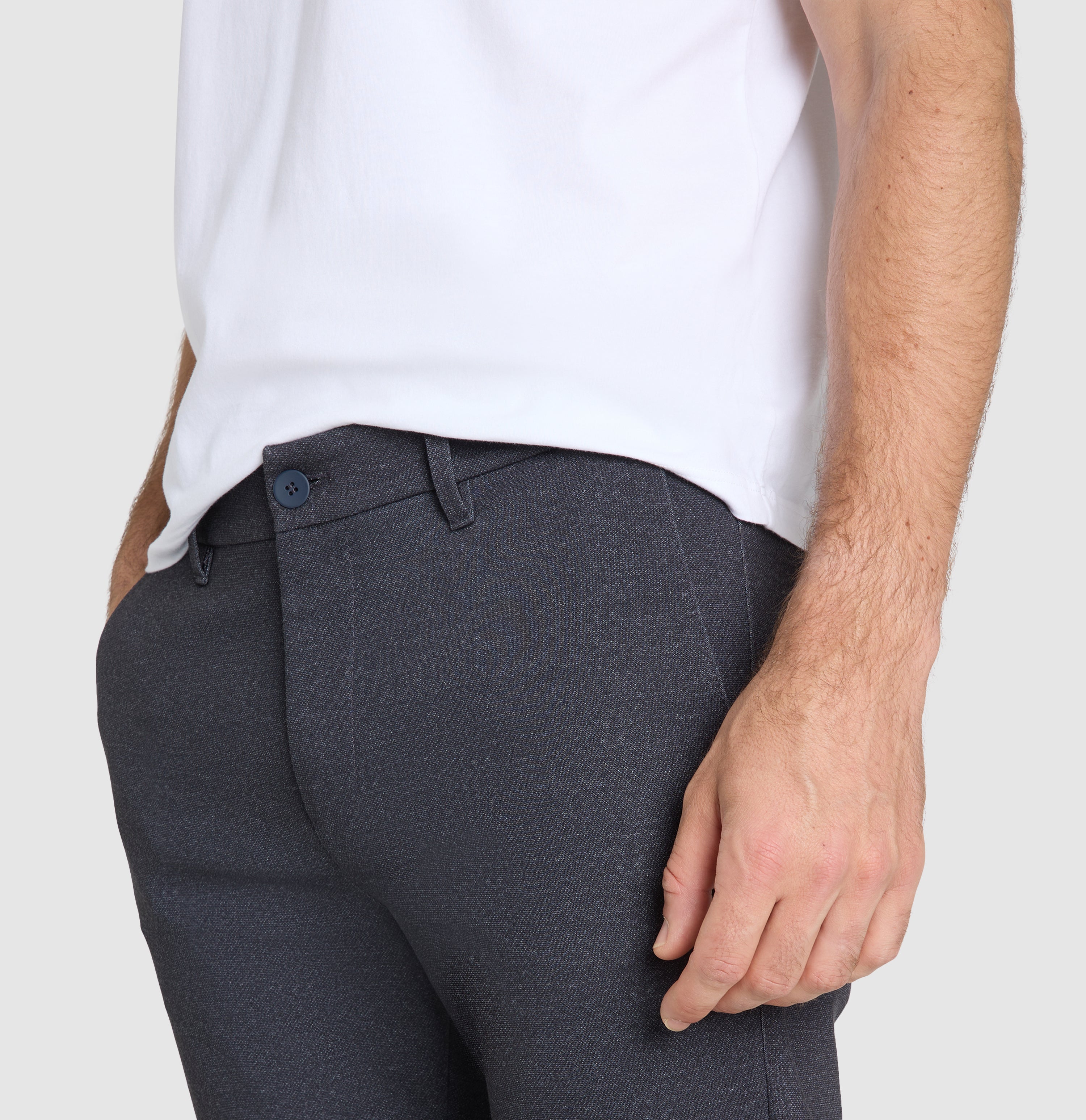 MAC GRIFFIN Chino - Midnight Herringbone Blue - 6617-91-0767L-186B von MAC