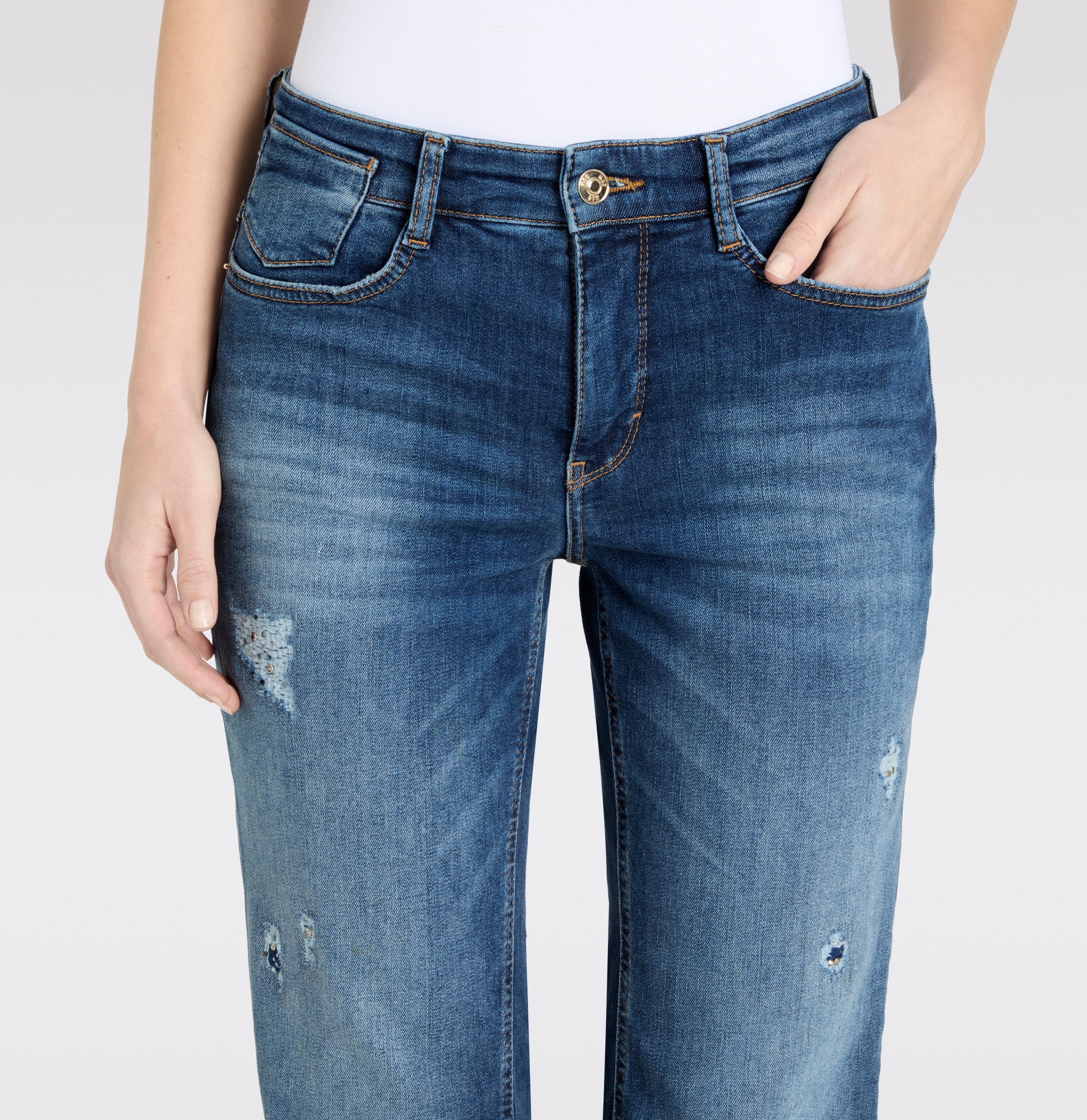 MAC Laura Bootcut Jeans - Midwash Canyon Blue - 5225-9B-0387L-D587 von MAC