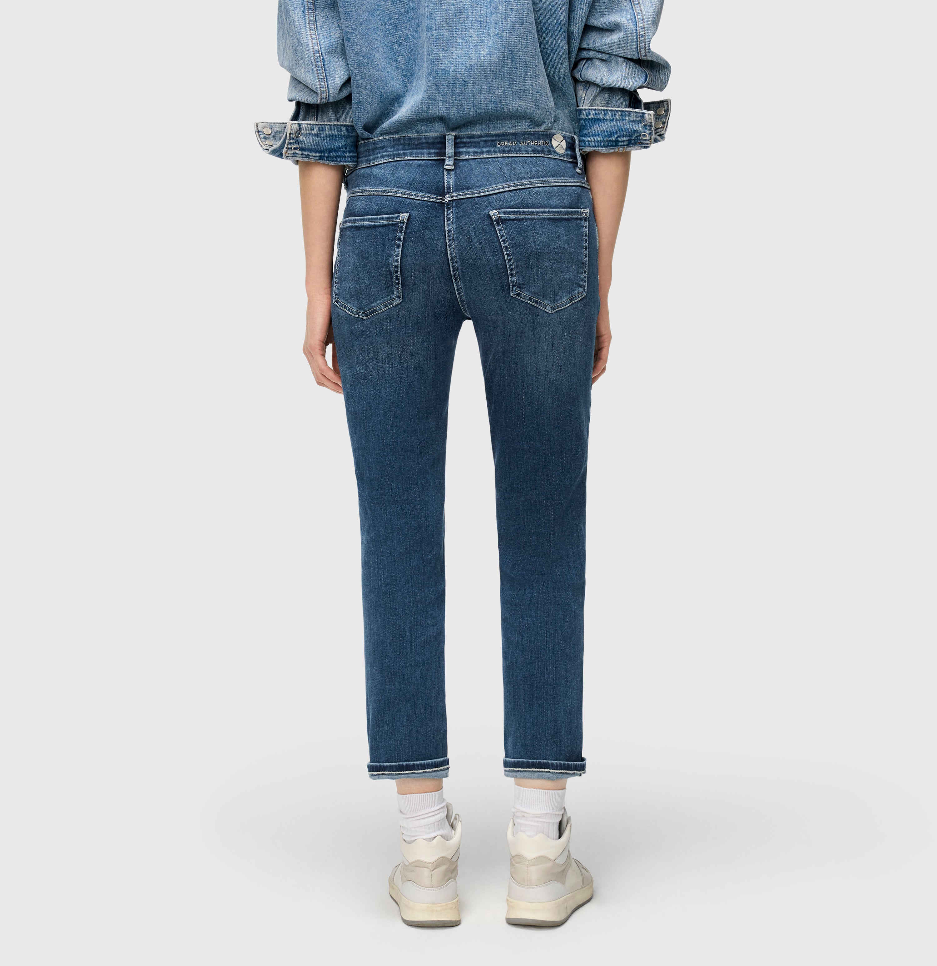 MAC DREAM Cropped Authentics Jeans - Moonlit Denim Blue - 5481-90-0357L-D653 von MAC