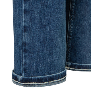 MAC DREAM Cropped Authentics Jeans - Moonlit Denim Blue - 5481-90-0357L-D653