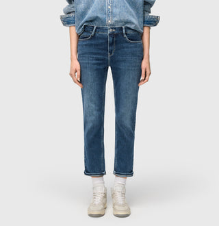 MAC DREAM Cropped Authentics Jeans - Moonlit Denim Blue - 5481-90-0357L-D653