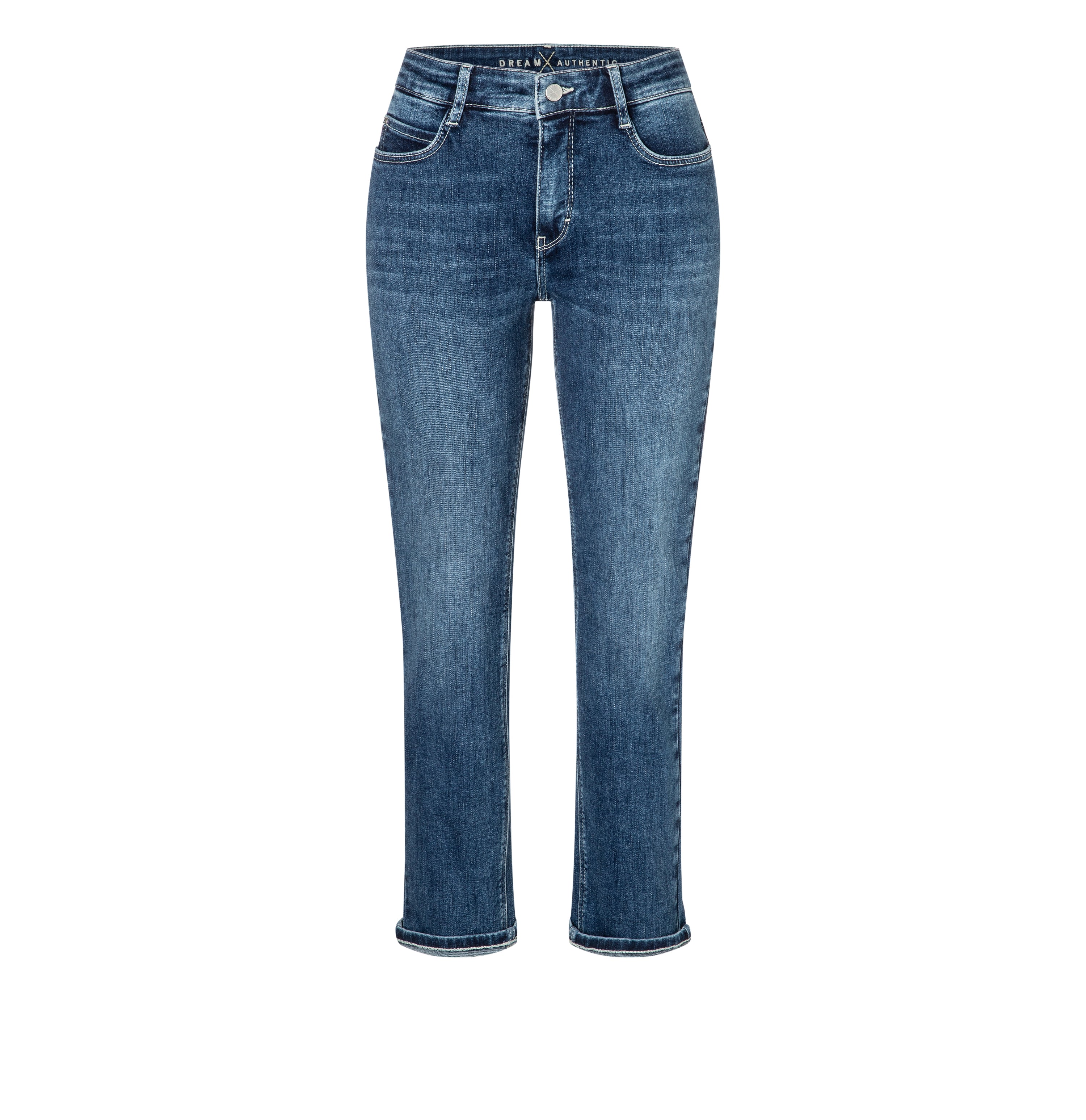 MAC DREAM Cropped Authentics Jeans - Moonlit Denim Blue - 5481-90-0357L-D653